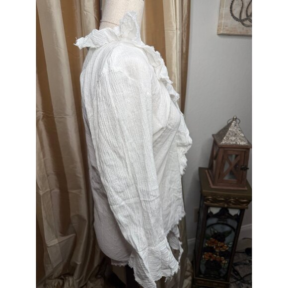 Begauze XL Ruffled White Gauzy Cotton top Romantic grunge fairy Boho Y2K India - Picture 10 of 10